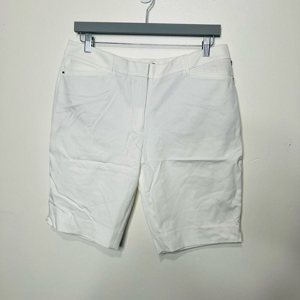 WHBM White House Black Market Premium Bi-Stretch White Bermuda Shorts NWT! Sz 12